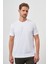Erkek Beyaz Basic Bisiklet Yaka Dynamic Fit T-Shirt 2
