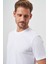 Erkek Beyaz Basic Bisiklet Yaka Dynamic Fit T-Shirt 3