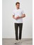 Erkek Beyaz Basic Bisiklet Yaka Dynamic Fit T-Shirt 4