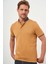 Erkek Oranj Trend Oxford Pike Düz Düğmeli Yaka Dynamic Fit T-Shirt 3