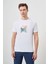 Erkek Beyaz Trend Süprem Baskılı Bisiklet Yaka Dynamic Fit T-Shirt 1