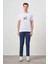 Erkek Beyaz Trend Süprem Baskılı Bisiklet Yaka Dynamic Fit T-Shirt 4