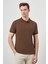 Erkek A-Kahverengi Basic Polo Yaka Dynamic Fit T-Shirt 1