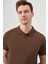 Erkek A-Kahverengi Basic Polo Yaka Dynamic Fit T-Shirt 3