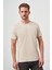 Erkek Bej Basic Bisiklet Yaka Dynamic Fit T-Shirt 1