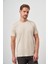 Erkek Bej Basic Bisiklet Yaka Dynamic Fit T-Shirt 2