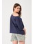 Kadın Düşük Omuz Detaylı Oversize T-Shirt 5