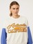 Oversize California Baskılı Bej&saks Mavi Eşofman Takım 4