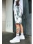 Unisex Oversize Acid Wash Batik Desenli Cepli Şort 4