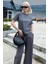Füme Bisiklet Yaka Basic Kadın T-Shirt Mg2075 3