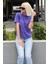 Mor Bisiklet Yaka Basic Kadın T-Shirt MG2075 3