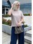 Bej Bisiklet Yaka Basic Kadın T-Shirt Mg2075 1