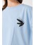 Owut Kadın Bisiklet Yaka Baskı Detaylı Oversize T-Shirt 4