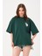 Owut Kadın Bisiklet Yaka Baskı Detaylı Oversize T-Shirt 2