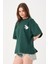 Owut Kadın Bisiklet Yaka Baskı Detaylı Oversize T-Shirt 3