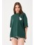 Owut Kadın Bisiklet Yaka Baskı Detaylı Oversize T-Shirt 4