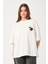 Owut Kadın Bisiklet Yaka Baskı Detaylı Oversize T-Shirt 5