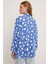 Kadın Mavi Beyaz Puantiyeli Örme Kimono 5862 4