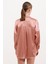 3985 Oversize Saten Gömlek - Camel 4