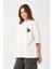 Owut Kadın Koyu Yeşil Bisiklet Yaka Baskı Detaylı Oversize T-Shirt 4