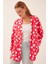 Kadın Nar Beyaz Puantiyeli Örme Kimono 5862 4