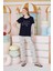 Kadın Kısa Kol Lacivert Pijama Takım C5T3N7O51 4