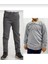 Unisex Çocuk Ribana Bel Lastikli Gri Okul Pantolon + Uzun Kol Pamuk Lakos 1