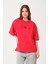 Owut Kadın Bisiklet Yaka Kedi Detay Baskılı Oversize T-Shirt 1