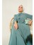 1627 Yaka Bağcıklı Tesettür Elbise - D. Mint 3