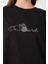 Owut Kadın Bisiklet Yaka Kedi Detay Baskılı Oversize T-Shirt 5