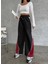 Siyah Paraşüt Pantolon Bordo Paça Detaylı High Quality Eşofman 1