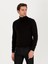 Erkek Siyah Slim Fit Balıkçı Yaka Basic Triko Kazak 50257385-VR046 1