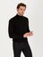 Erkek Siyah Slim Fit Balıkçı Yaka Basic Triko Kazak 50257385-VR046 3