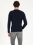 Erkek Lacivert Slim Fit Pamuk Karışımlı Bisiklet Yaka Basic Triko Kazak 50257379-VR033 4