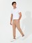 Erkek Bej Slim Fit Lastikli Paça Triko Pantolon 50260369-VR011 3
