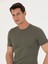Erkek Haki Slim Fit Bisiklet Yaka Triko T-Shirt 50267842-VR027 1