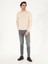Erkek Bej Slim Fit Pamuk Karışımlı Bisiklet Yaka Basic Triko Kazak 50257379-VR011 5