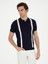 Erkek Lacivert Slim Fit Polo Yaka Triko T-Shirt 50288820-VR033 1