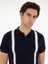 Erkek Lacivert Slim Fit Polo Yaka Triko T-Shirt 50288820-VR033 2