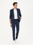Erkek Lacivert Slim Fit Yün Keten Karışımlı Takım Elbise 50284845-VR033 3