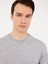 Erkek Açık Gri Slim Fit Bisiklet Yaka Basic Triko Kazak 50257398-VR001 2