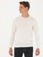 Erkek Beyaz Slim Fit Bisiklet Yaka Basic Triko Kazak 50270174-VR013 1
