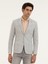 Erkek Açık Gri Slim Fit Yün Keten Karışımlı Ceket 50284564-VR001 3