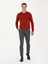 Erkek Koyu Kiremit Slim Fit Bisiklet Yaka Triko Kazak 50270174-VR206 4