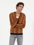 Erkek Açık Kahverengi Slim Fit Bisiklet Yaka Triko Kazak 50259623-VR002 3