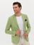 Erkek Yeşil Slim Fit Yün Keten Karışımlı Ceket 50264777-VR087 1
