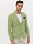 Erkek Yeşil Slim Fit Yün Keten Karışımlı Ceket 50264777-VR087 3