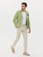 Erkek Yeşil Slim Fit Yün Keten Karışımlı Ceket 50264777-VR087 4