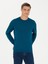 Erkek Petrol Slim Fit Bisiklet Yaka Triko Kazak 50270174-VR102 1
