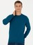 Erkek Petrol Slim Fit Bisiklet Yaka Triko Kazak 50270174-VR102 3